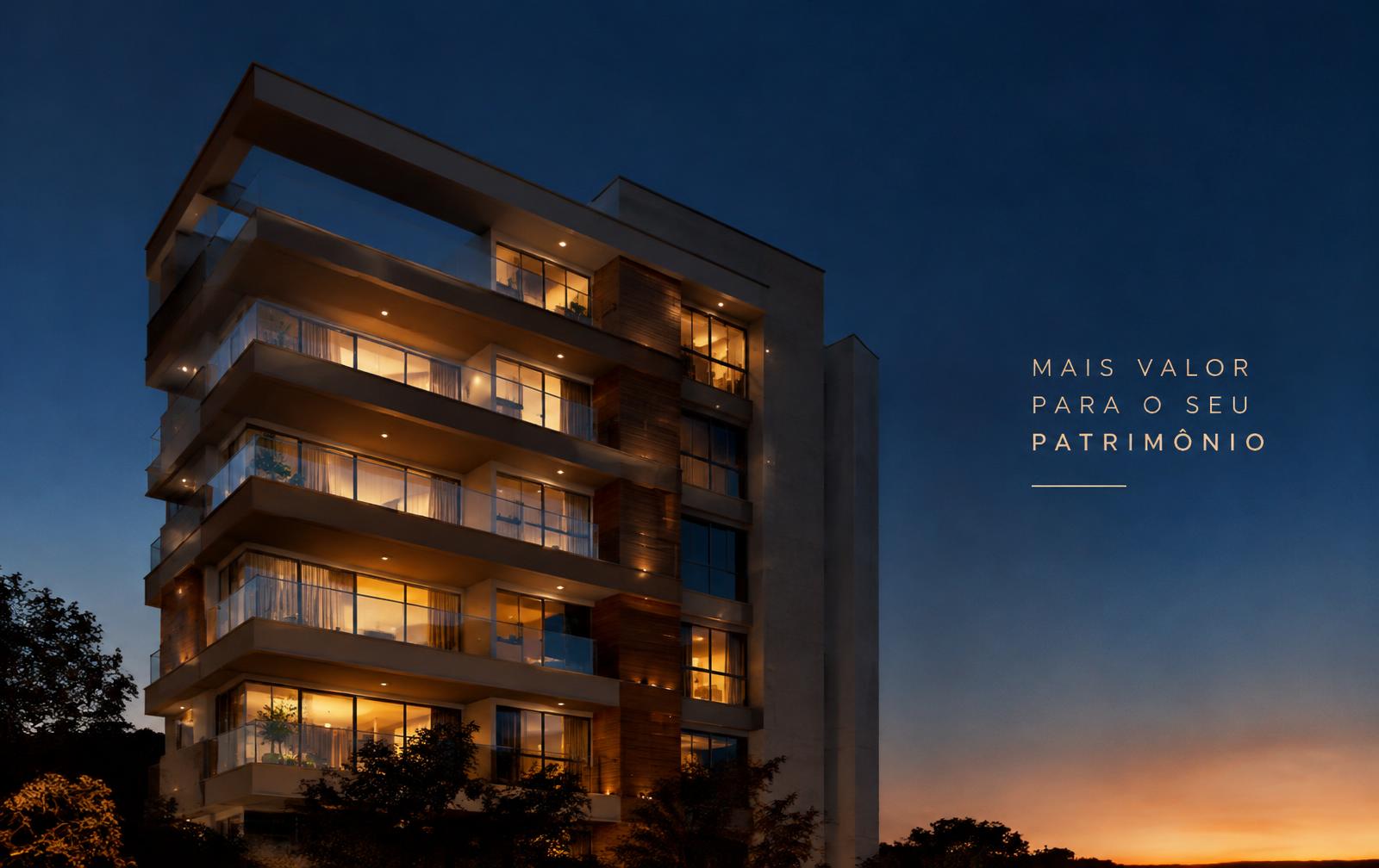 Edifício residencial ao entardecer